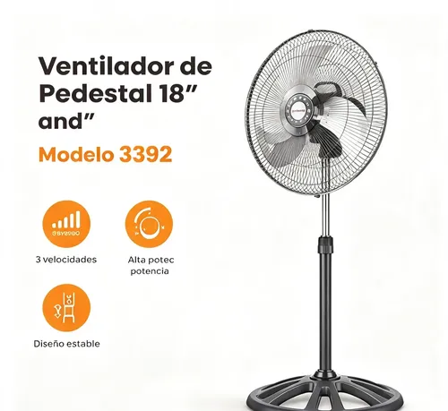 Ventilador de Pedestal Metálico Mytek