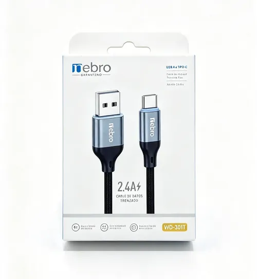 Cable USB a Tipo-C Trenzado Nebro WD-301T — 2.4A
