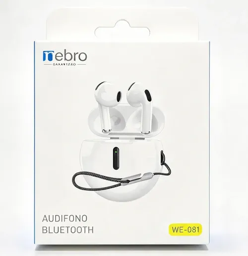 Audífonos Bluetooth Nebro WE-061 — Bluetooth 5.4, Estuche con Correa, Blancos