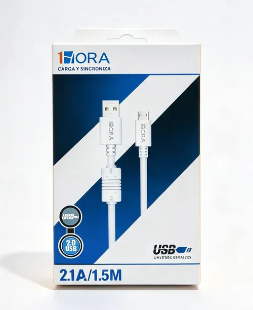 Cable USB a Micro CHICA-USB 1HORA CAB031-B — 2.1A, 1.5 Metros