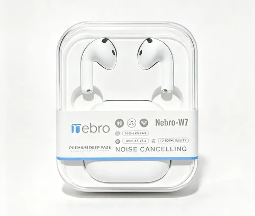 Audífonos Inalámbricos Nebro W7 — Bluetooth 5.4, Cancelación de Ruido, Deep Bass, Blancos